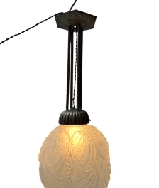 Art Deco Muller Frères Luneville Style Pendant Light, 1930s